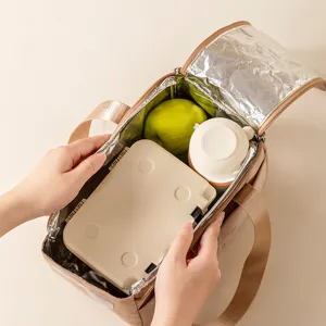 Geïsoleerde lunchtas, waterdichte draagbare bento-tas met aluminiumfolie voor kantoor en school.