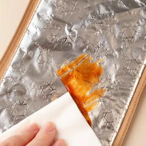 Geïsoleerde lunchtas met dikke aluminiumfolie voering, waterdicht en gemakkelijk schoon te maken.
