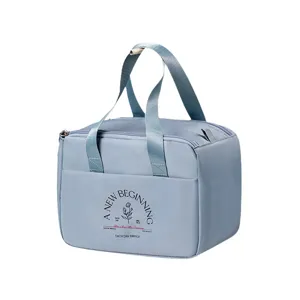 Geïsoleerde lunchtas en waterdichte thermische draagtas met handvat voor werk en school.