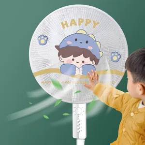 Lindo ventilador de dibujos animados cubierta de malla seguridad protector anti-pellizcos niños
