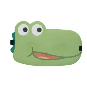 Mascarilla de dormir de dinosaurio verde linda transpirable para oficina y escuela