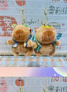 Mignon capybara peluche porte-clés poupée en peluche sac pendentif jouet cadeau grossiste