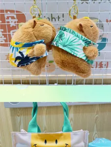 Mignon Capybara peluche porte-clés sac pendentif doux en peluche poupée jouet cadeau idéal