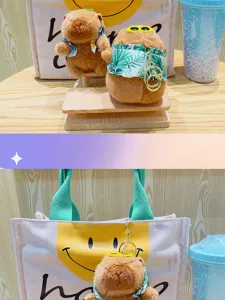 Adorable porte-clés en peluche capybara mignon pendentif de sac à dos poupée douce cadeau
