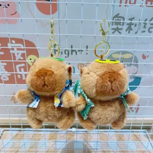 Mignon porte-clés en peluche capybara poupée animal en peluche pendentif de sac super cadeau