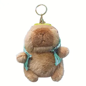 Mignon porte-clés en peluche Capybara doux animal en peluche pendentif de sac cadeau