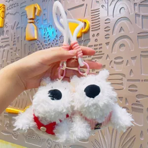 Portachiavi con Cane in Peluche West Highland Terrier Ciondolo Zaino Cartone Animato Morbido Peluche Borsa Charm Portachiavi