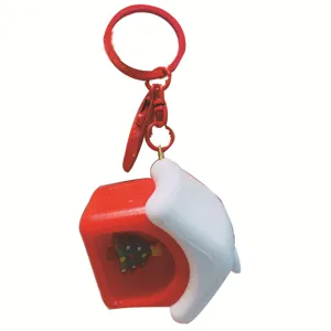 Weihnachten Mini Haus Schlüsselanhänger süße Cartoon Baum Anhänger Tasche Deko Geschenk