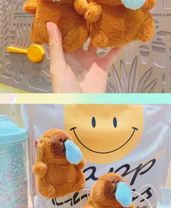 Süßer Plüsch Kapybara Schlüsselanhänger Rucksack Anhänger mit lustiger Rotznase. Weich.