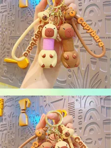 Leuke capybara telescoop nek sleutelhanger cartoon decompressie tas hanger leuke accessoire