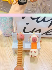 Schattige capibara telescoop sleutelhanger decompressie speelgoed cartoon dier tas hanger