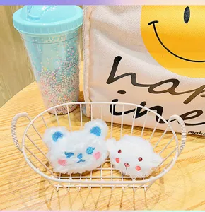 Schattige pluche dieren broche en tas hanger, zachte speelgoed sleutelhanger voor rugzak.