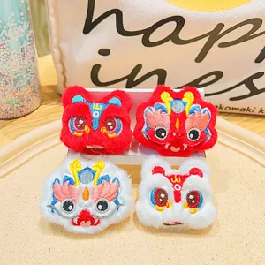 Chinese leeuwendans pluche broche schattige pluche sleutelhanger hanger DIY accessoires.