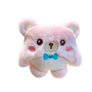 Süßer rosa Plüschbär Schlüsselanhänger Tasche Anhänger süße Cartoon Tier Puppe Spielzeug