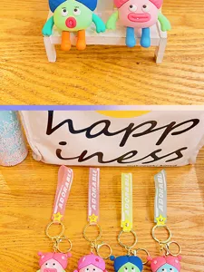 Cute funny girl cartoon keychain pendant cute bag charm accessory for women and girls keys.