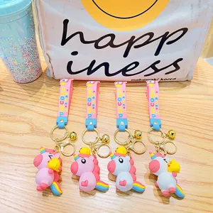 Simpatico portachiavi unicorno ciondolo cartone animato zaino borsa decorazione appesa auto