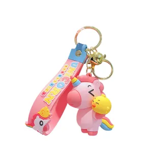 Simpatico Portachiavi Unicorno Cartone Animato Silicone Bambola Borsa Auto Regalo