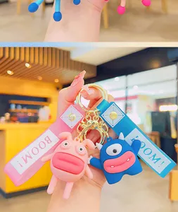 Joli porte-clés couple de monstres de dessin animé pendentif de sac à la mode pour tous les jours