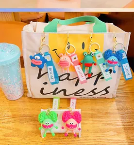 Morte peluche monstre porte-clés mignon couple sac pendentif accessoire de mode joli cadeau pour ami.