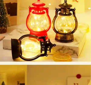 Retro LED small oil lamp decorative lights portable horse lanterns festival gift idea