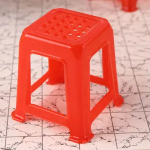 Miniature Dollhouse Mahjong Table And Chair Set Ob11 Doll Miniature Furniture Plastic Stool Model Toy Doll House