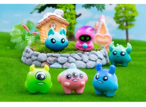 Cute miniature resin monster figurines micro landscape toys cute desktop car dashboard decor details