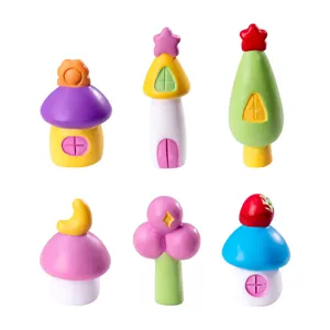 Mini Figura di Casa a Fungo in Resina Miniaturizzata Giardino delle Fate Paesaggio Artigianato DIY Decorazione Micro Paesaggio