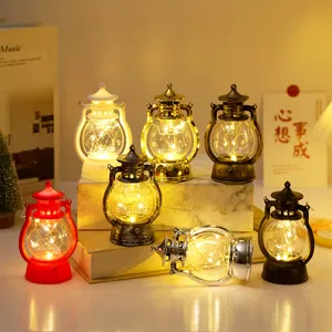 Vintage LED miniature hurricane lantern decorative table lamp festival gift party ornament
