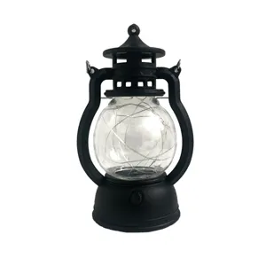 Vintage LED electronic lantern portable hurricane lamp festival decorative table light gift