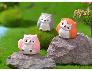Süße Cartoon Eule Harz Miniaturen Dekorationen für Moos Mikrolandschaft und Sukkulenten Töpfe.