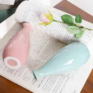 Small ceramic vase home desktop decoration hydroponic plant cute minimalist flower container