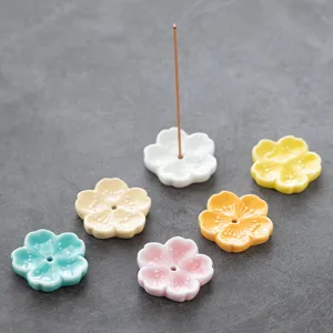 Keramik Kirschblüte Räucherstäbchenhalter Schale Set Duftbrenner für Zuhause Deko