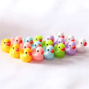 Miniature resin duck figurines candy colored small animals for succulent diy phone case decor