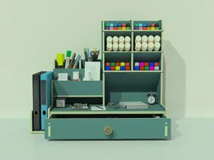 Organisateur de bureau en bois porte-stylo Morandi vert étagère de rangement papeterie