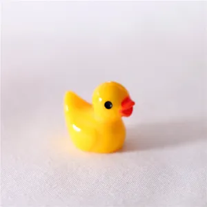Mini resin yellow duck figurine for cute micro landscape, succulent decor and DIY phone case.