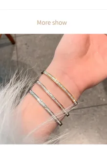 Korean light luxury titanium steel diamond bracelet modern fashion gold silver jewelry