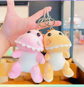 Llavero de dinosaurio de peluche tierno, colgante de mochila de animal de peluche suave.