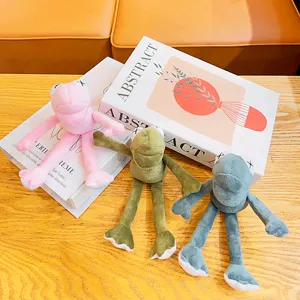 Plush long-legged frog keychain cute cartoon doll bag pendant soft toy plushie multi-color