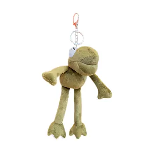 Plush frog keychain cute long legs animal bag pendant soft cartoon doll accessory key ring