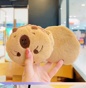 Simpatico peluche borsa monete capibara cartone animato animale custodia zip giocattolo
