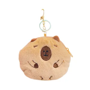 Portamonete in peluche capibara carino portachiavi animale cartone animato zaino ciondolo