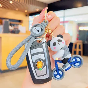 Cute panda keychain car key cover stylish bag pendant student gift kawaii accessories