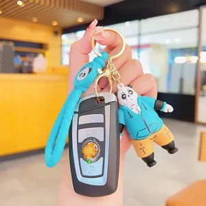 Cute panda keychain car key ring fashion bag pendant accessory for women and men gift