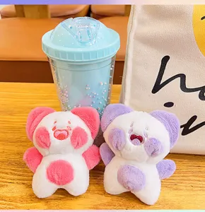 Simpatico portachiavi gatto in peluche, morbida bambola animale di peluche decorazione borsa.