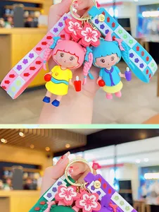 Niedlicher Cartoon Mädchen Schlüsselanhänger Tasche Deko Pärchen Anhänger Geschenk