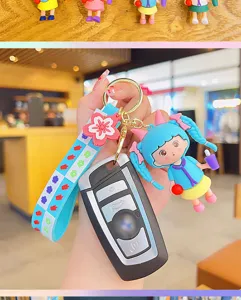 Süßes geflochtenes Mädchen Cartoon Schlüsselanhänger exquisite Tasche Anhänger Geschenk