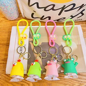Cute wind-up walking animal cartoon keychain schoolbag pendant novelty gift key ring