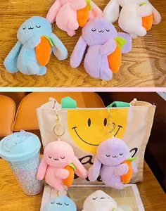 Schattig wortel konijn pluche speelgoed sleutelhanger tas hanger pluche pop cadeau