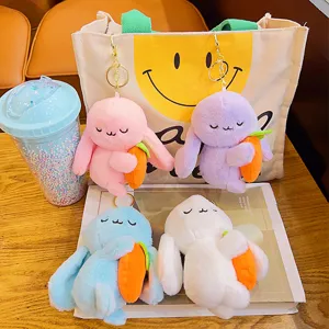 Schattige wortel konijn pluche tas hanger sleutelhanger cartoon pop paar ornament gift