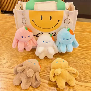 Leuke pluche konijn sleutelhanger wortel knuffel zachte tas charm paar cadeau schattig.